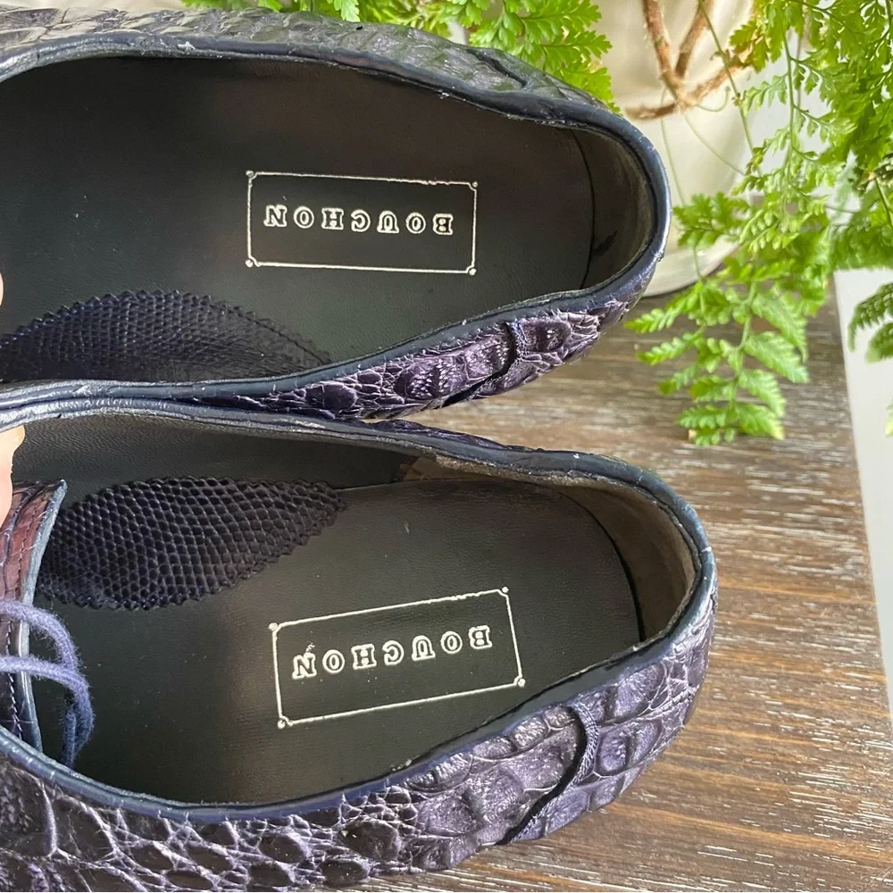 BOUCHON Mens Crocodile Oxford Lace Up Dress Shoe Genuine Crocodile 14 2E
